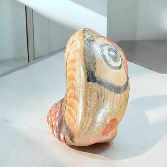 Mexico Pottery Bird Owl Whimsical Figurine Decor Hand Painted Figure Vintage - Picture 2 of 16